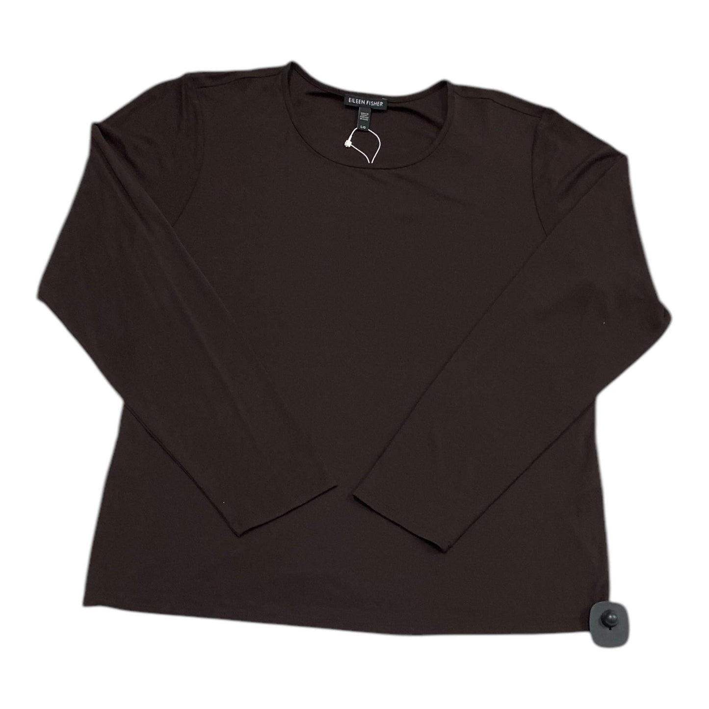 Top Long Sleeve Designer By Eileen Fisher In Brown, Size: L