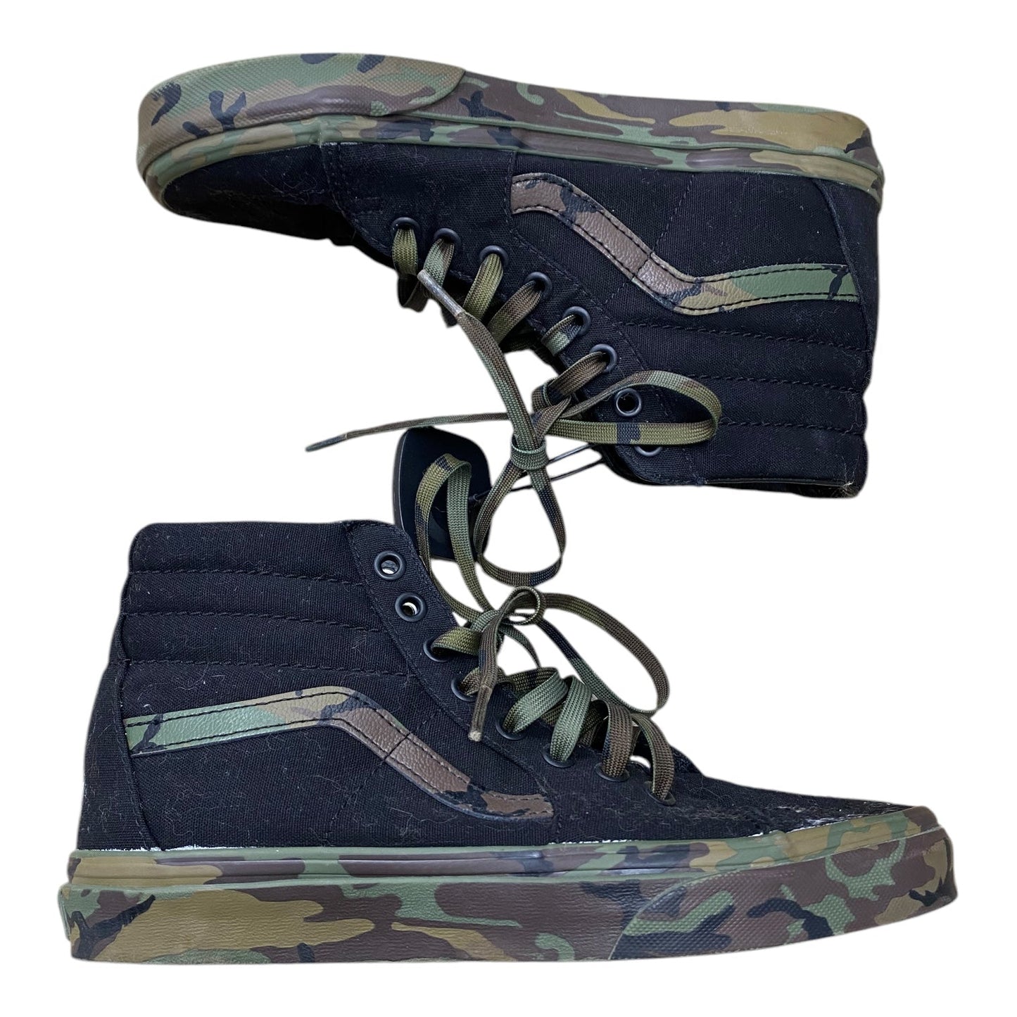 Shoes Sneakers By Vans In Camouflage Print, Size: 7.5