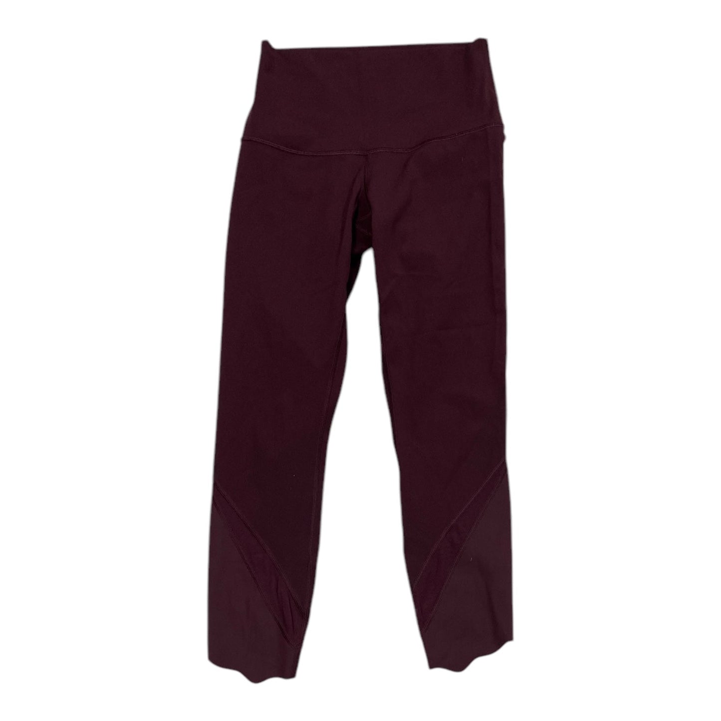 Athletic Capris By Lululemon In Maroon, Size: 4