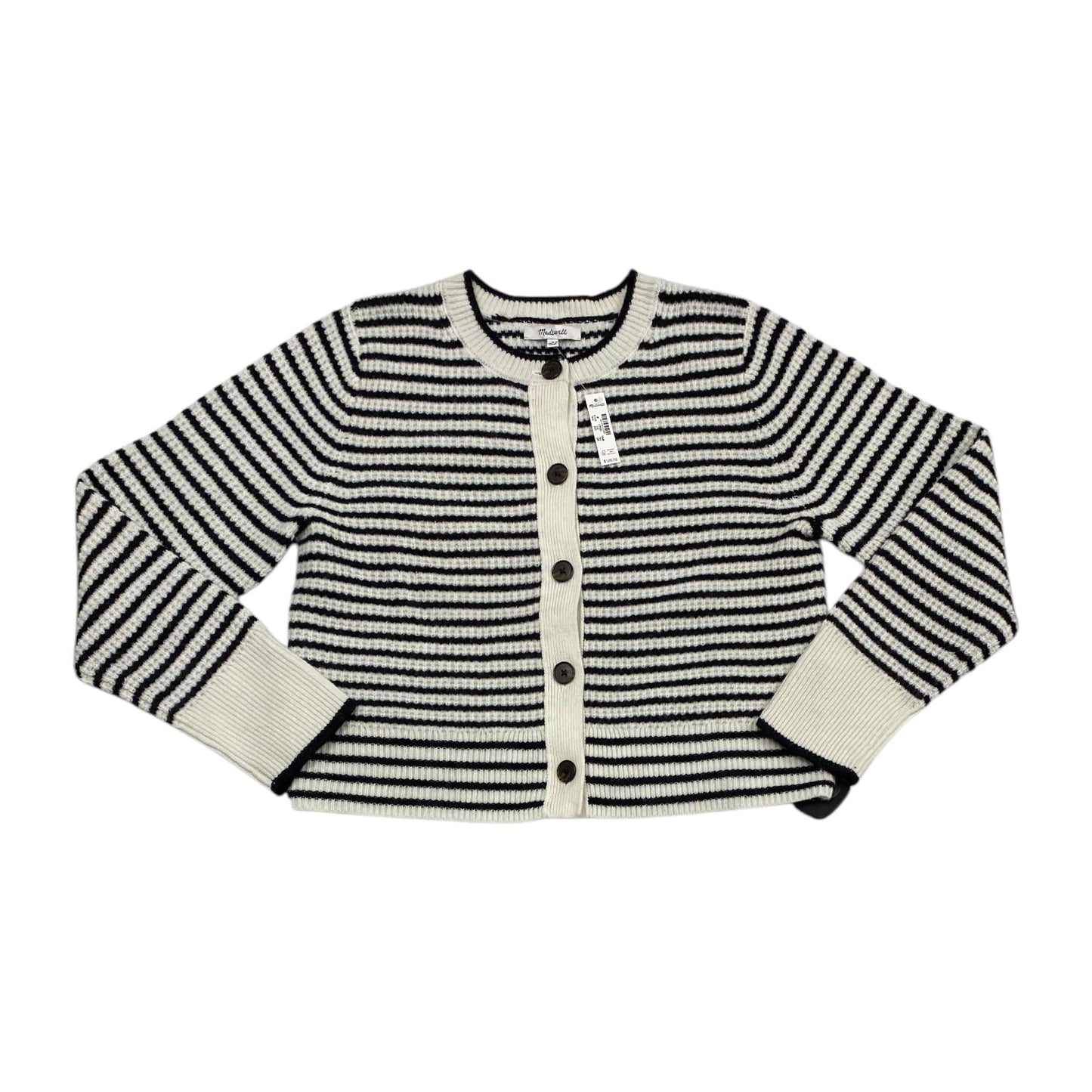 Sweater Cardigan By Madewell In Striped Pattern, Size: M