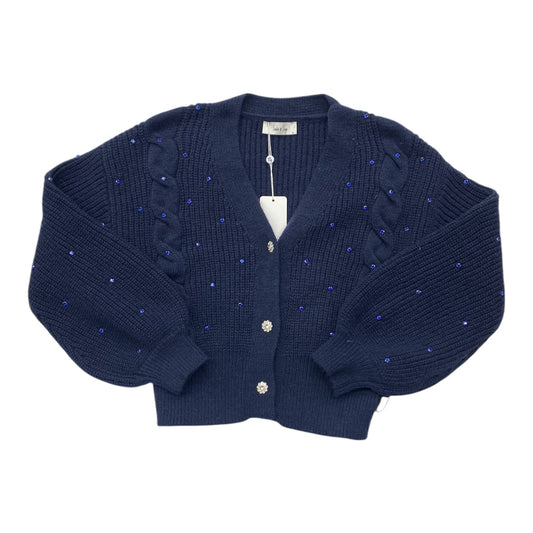 Sweater Cardigan By Sadie & Sage In Navy, Size: S