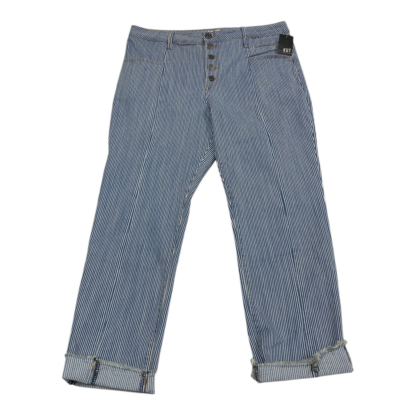 Jeans Straight By Kut In Blue & White, Size: 1x