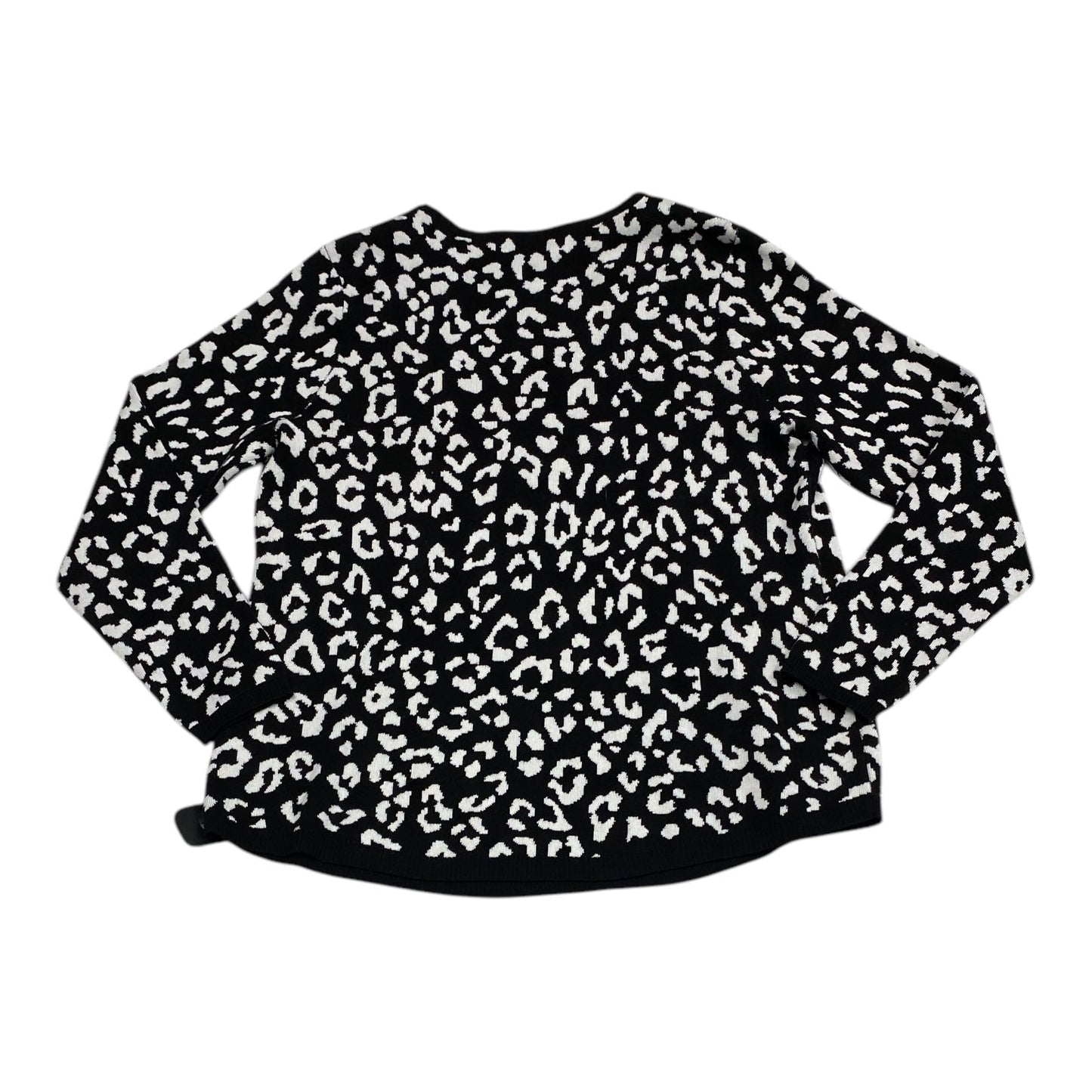 Top Long Sleeve By Chicos In Black & White, Size: L