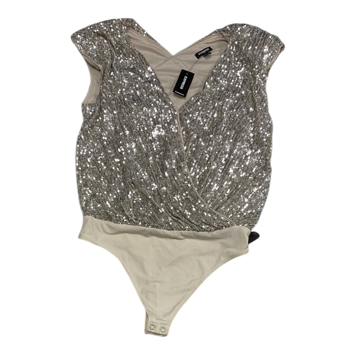 Bodysuit By Express In Silver, Size: S