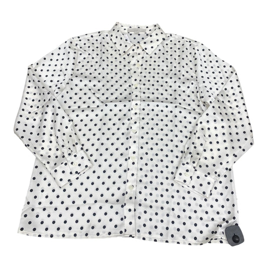 Top Long Sleeve By Loft In Black & White, Size: M