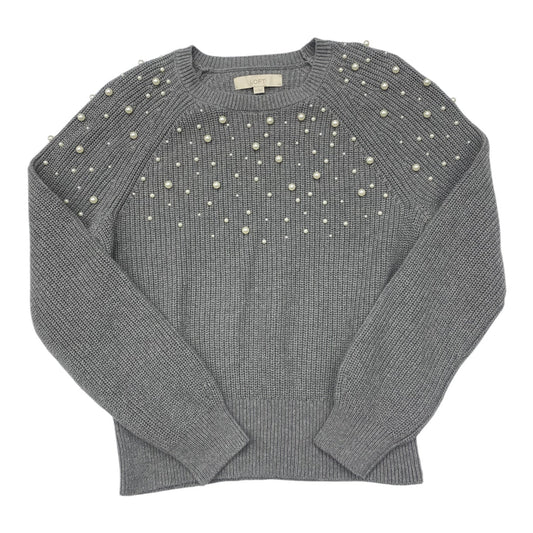 Sweater By Loft In Grey & White, Size: M