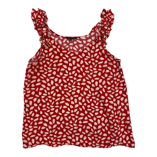 Top Sleeveless By Staccato In Red & White, Size: L