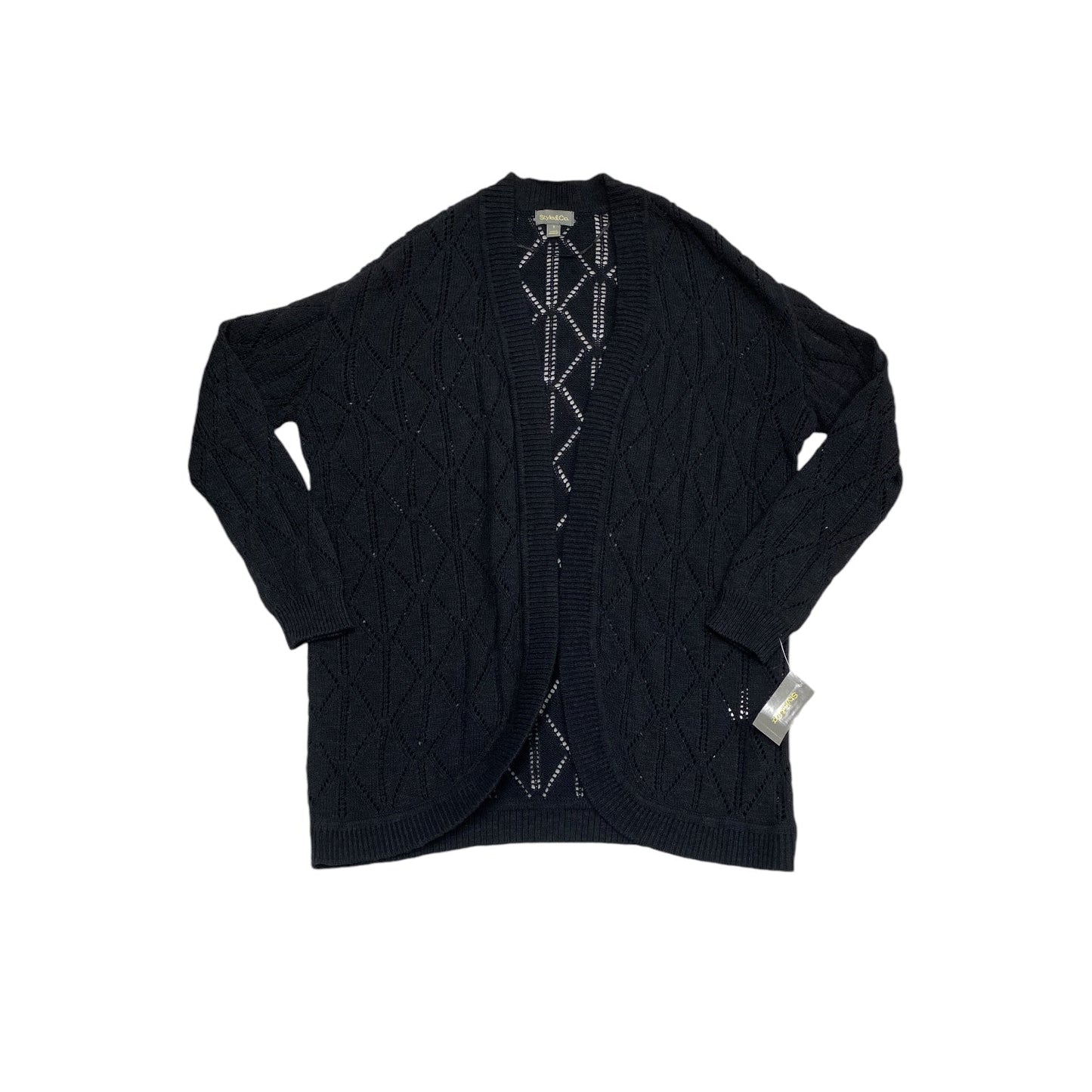 Sweater Cardigan By Style And Company In Black, Size: S