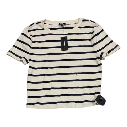 Top Short Sleeve By Express In Striped Pattern, Size: M