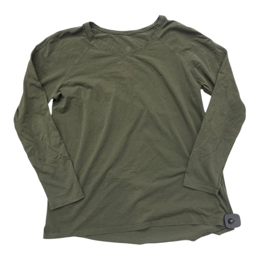 Athletic Top Long Sleeve Crewneck By Lululemon In Green, Size: L