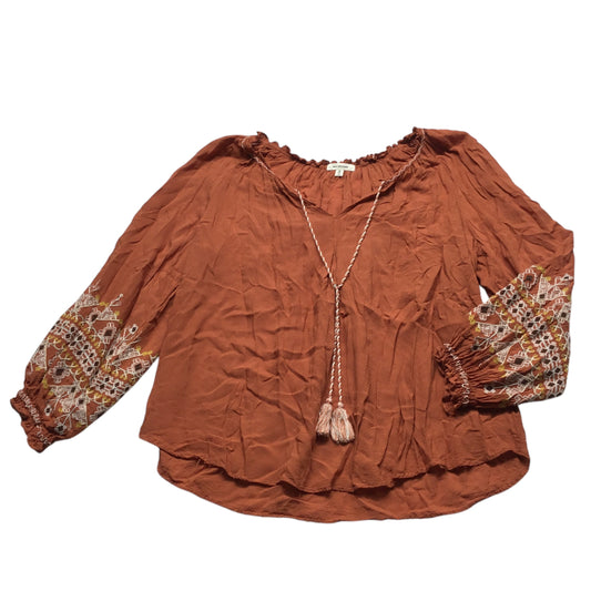 Top Long Sleeve By Max Studio In Orange, Size: M