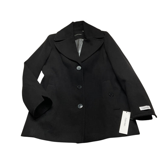 Coat Peacoat By Calvin Klein In Black, Size: M