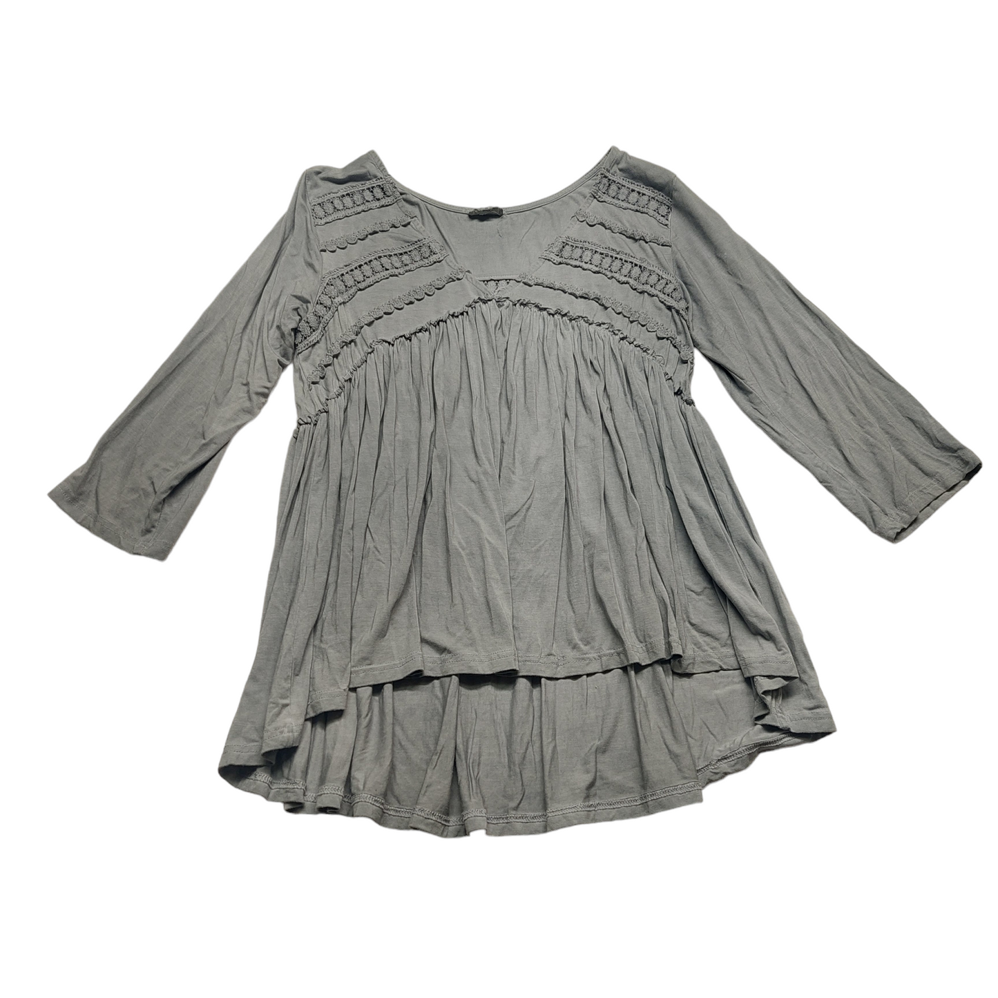 Grey Top Long Sleeve Pol, Size S