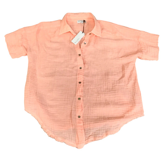 Top Short Sleeve By Michael Stars In Peach, Size: L