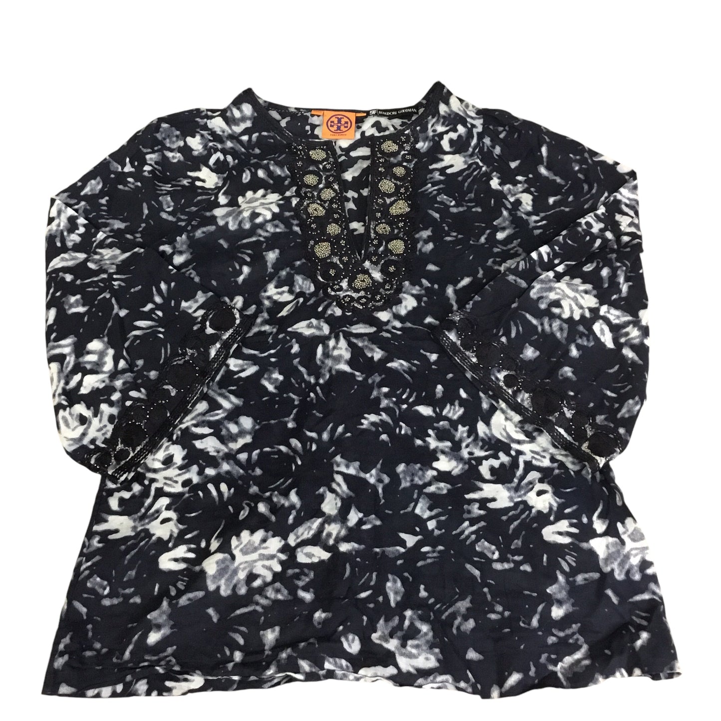 Top Long Sleeve By Tory Burch In Navy, Size: S