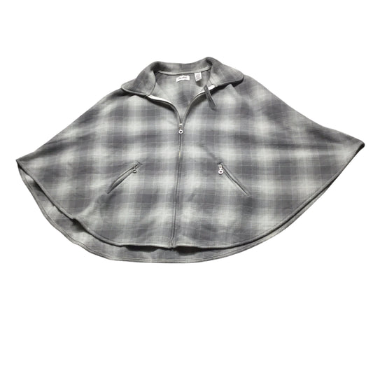 Poncho By Clothes Mentor In Grey & White, Size: Osfm