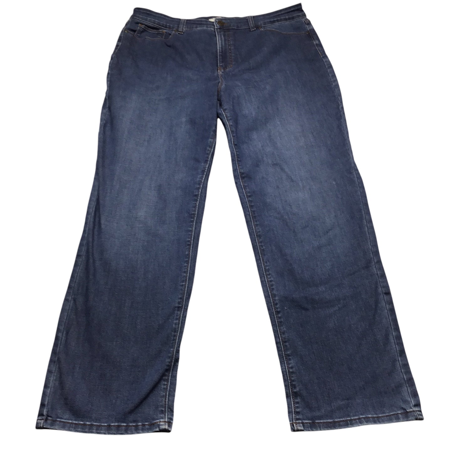 Jeans Straight By Croft And Barrow In Blue Denim, Size: 16