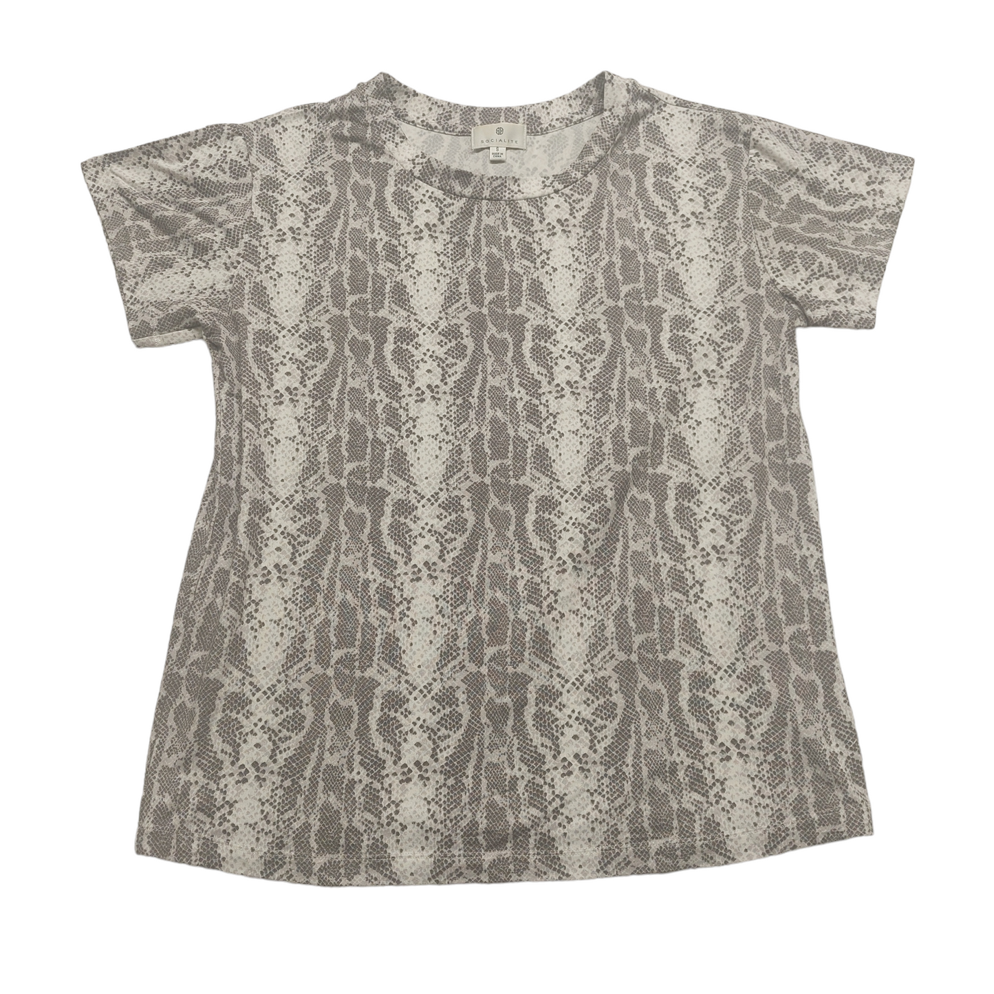 Snakeskin Print Top Short Sleeve Socialite, Size S