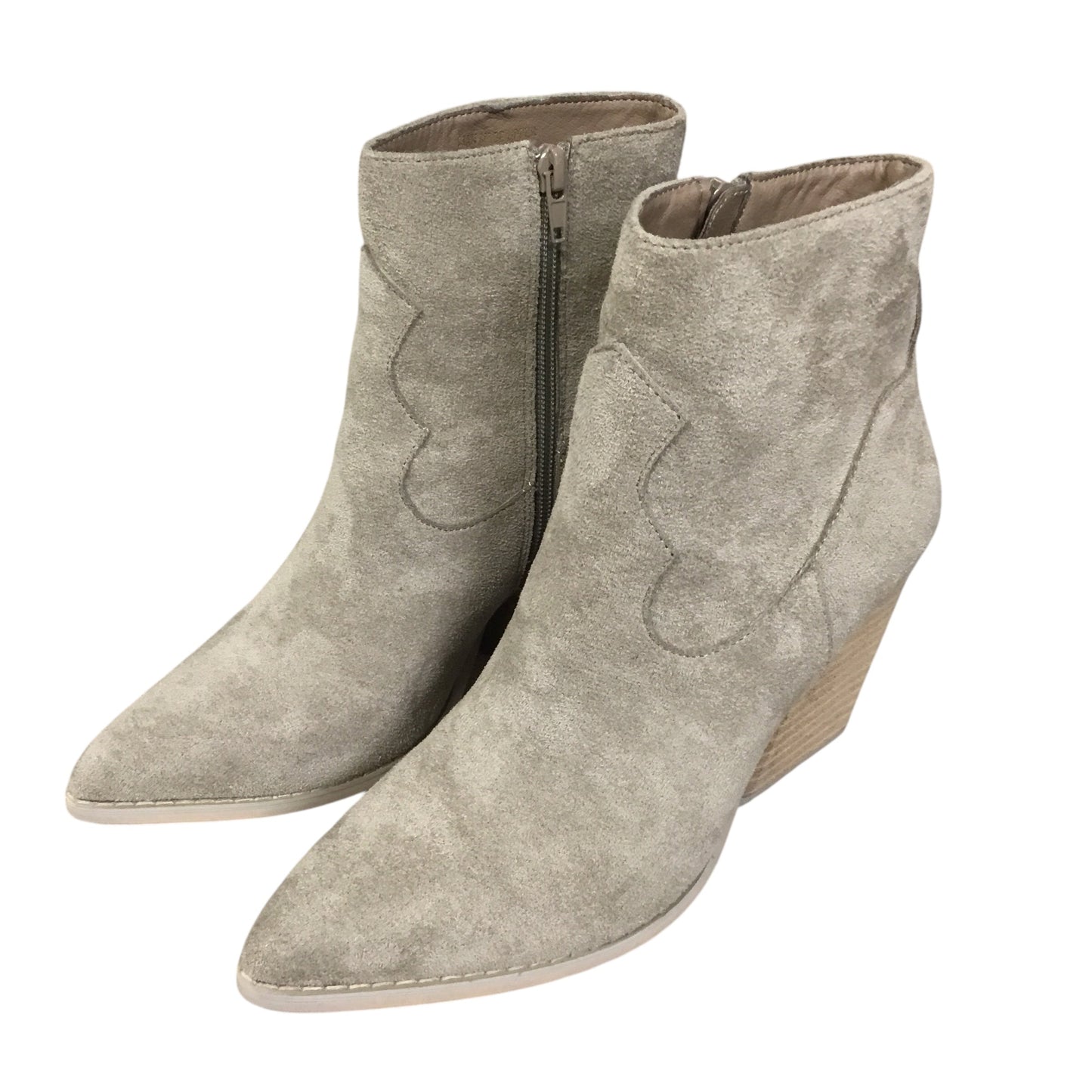 Boots Ankle Heels By Cmc In Grey, Size: 7.5