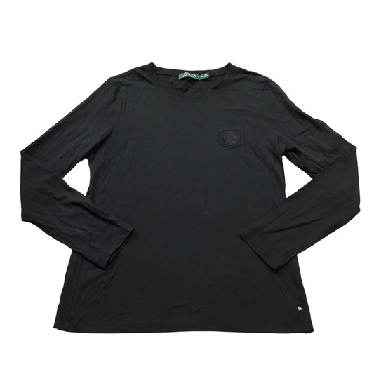 Top Long Sleeve Basic By Ralph Lauren In Black, Size: M