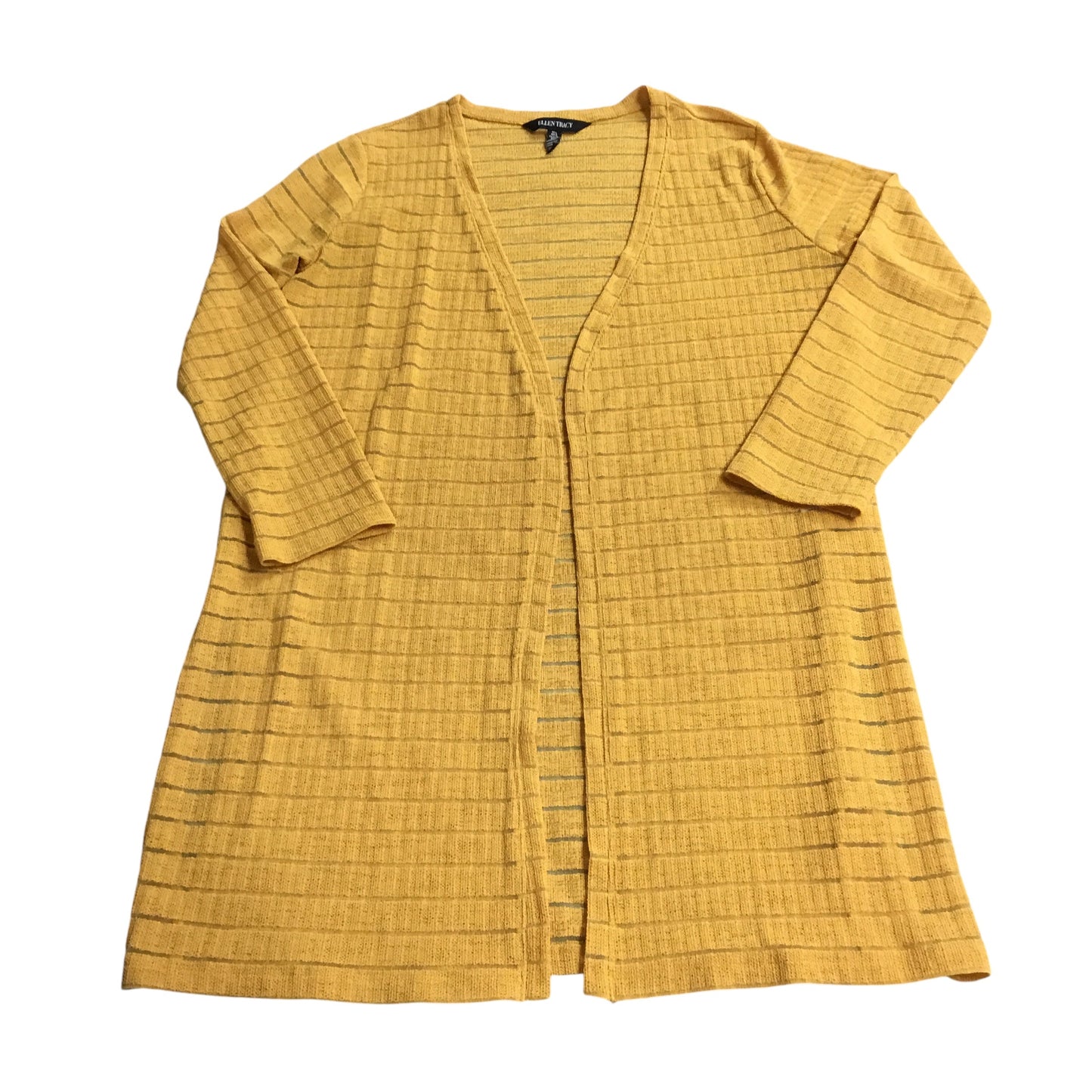 Cardigan By Ellen Tracy In Yellow, Size: L