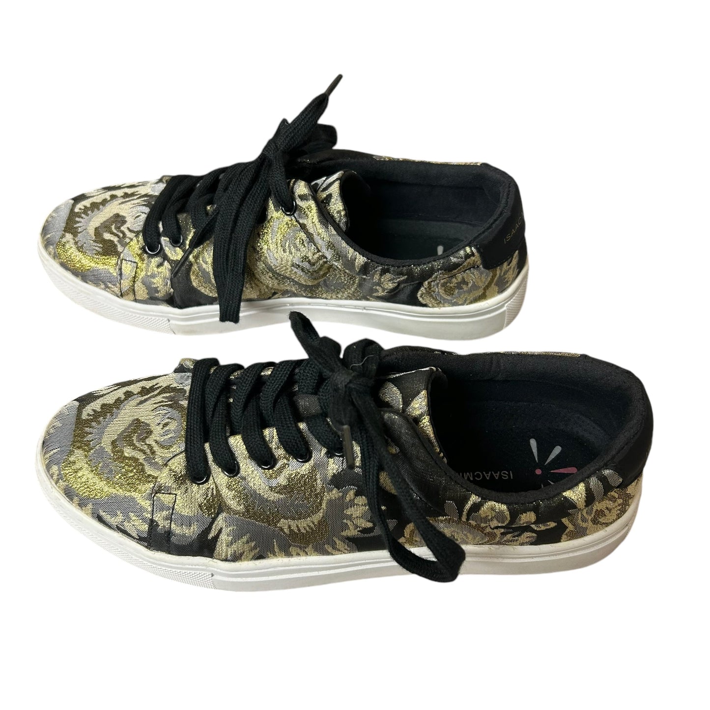 Shoes Sneakers By Isaac Mizrahi Live Qvc In Black & Gold, Size: 9