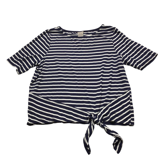 Top Short Sleeve By Chicos In Striped Pattern, Size: 2