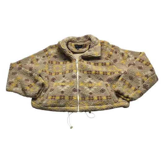 Jacket Fleece By Love Tree In Tan & Yellow, Size: M