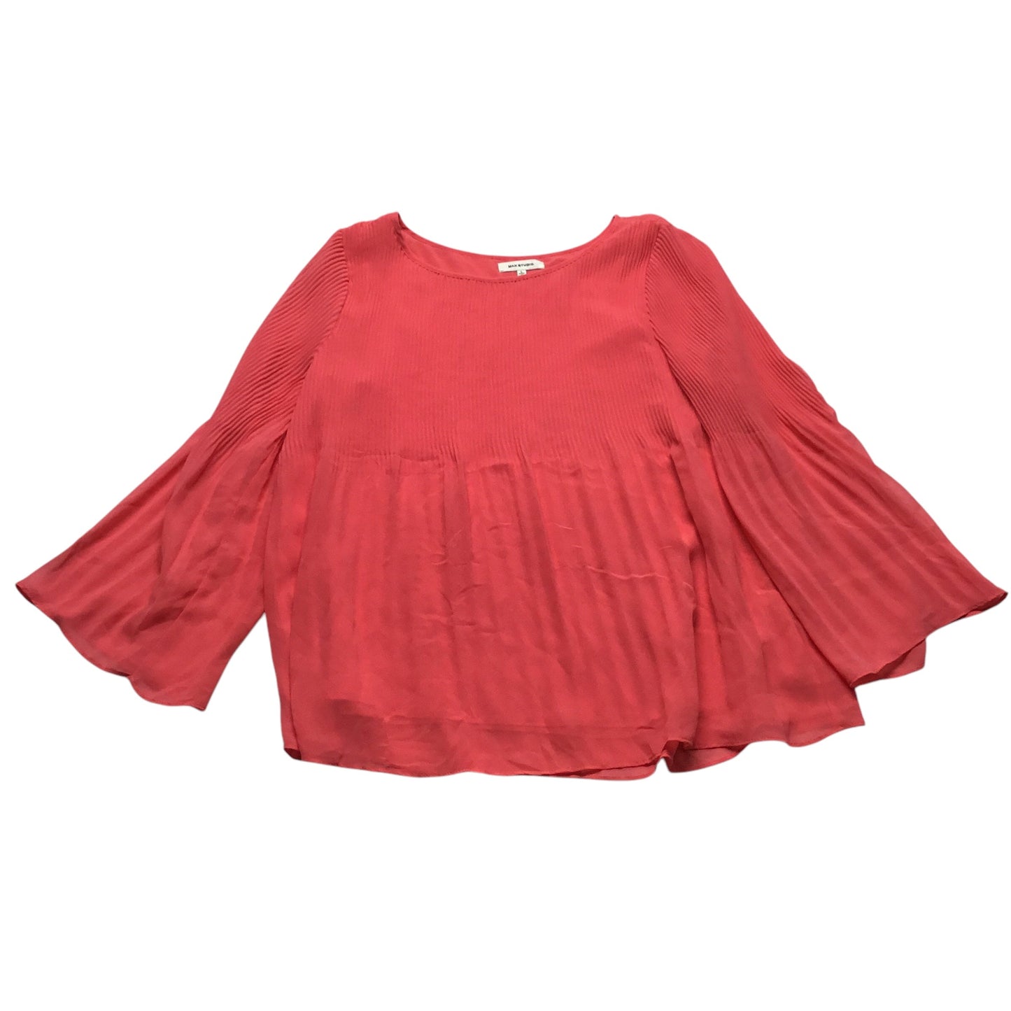 Top Long Sleeve By Max Studio In Coral, Size: L