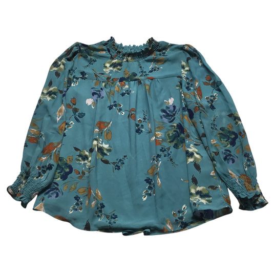 Top Long Sleeve By Zac And Rachel In Blue & Green, Size: M