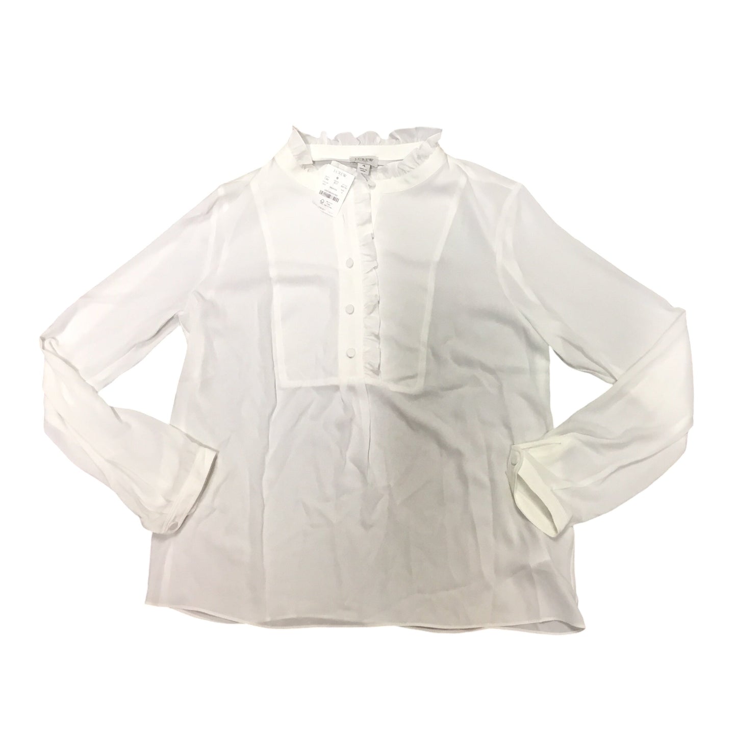 Top Long Sleeve By J. Crew In White, Size: 4