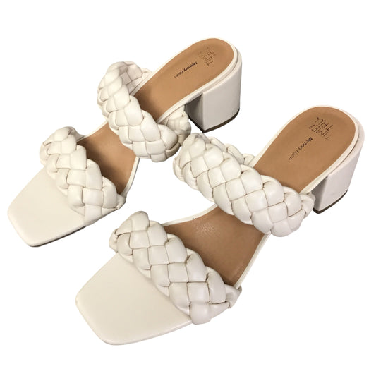 Shoes Heels Block By Time And Tru In Cream, Size: 10