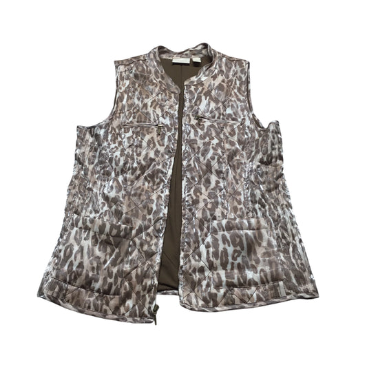 Vest Puffer & Quilted By Chicos In Leopard Print, Size: S