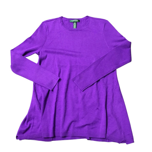 Sweater By Lauren By Ralph Lauren In Purple, Size: M