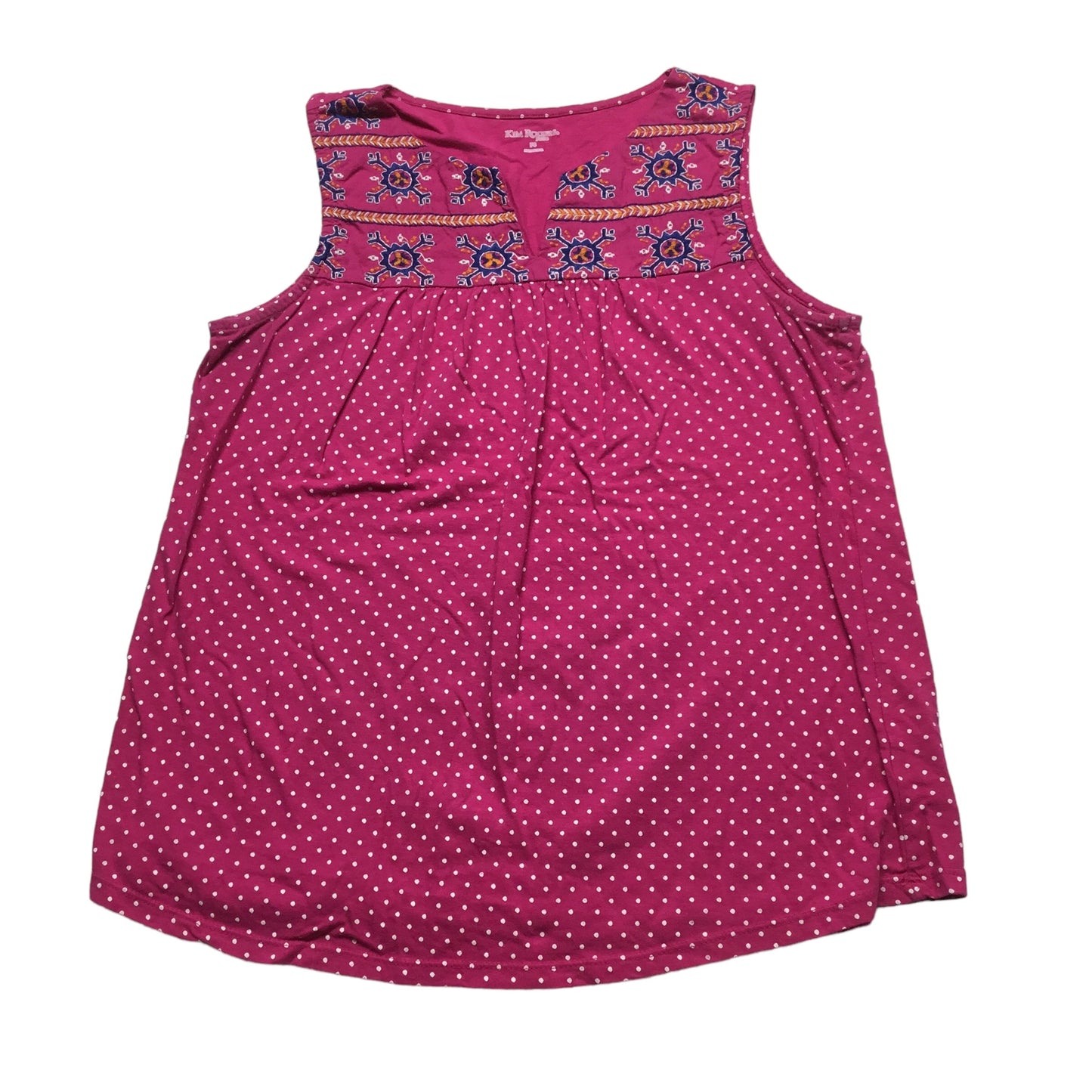 Polkadot Pattern Top Sleeveless Kim Rogers, Size Petite   S