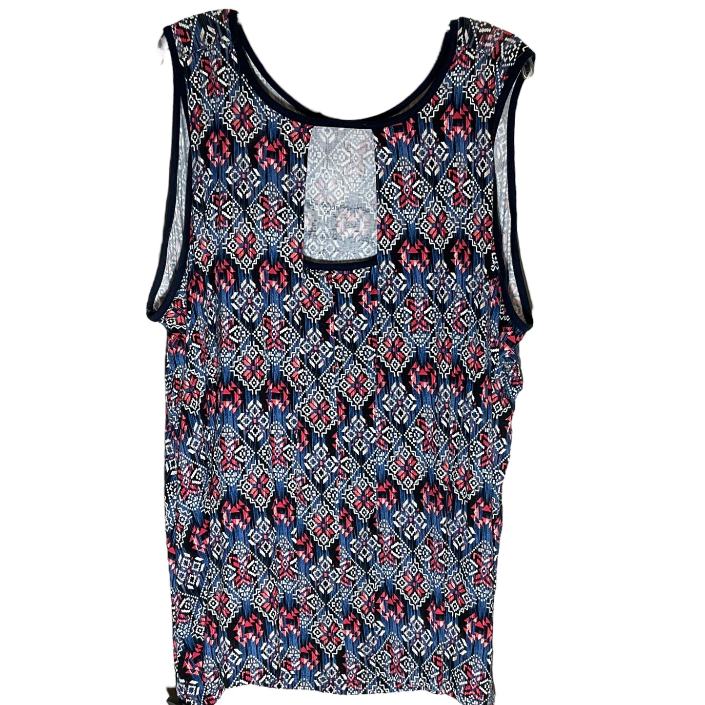 Blue Red & White Top Sleeveless Avenue, Size 4x