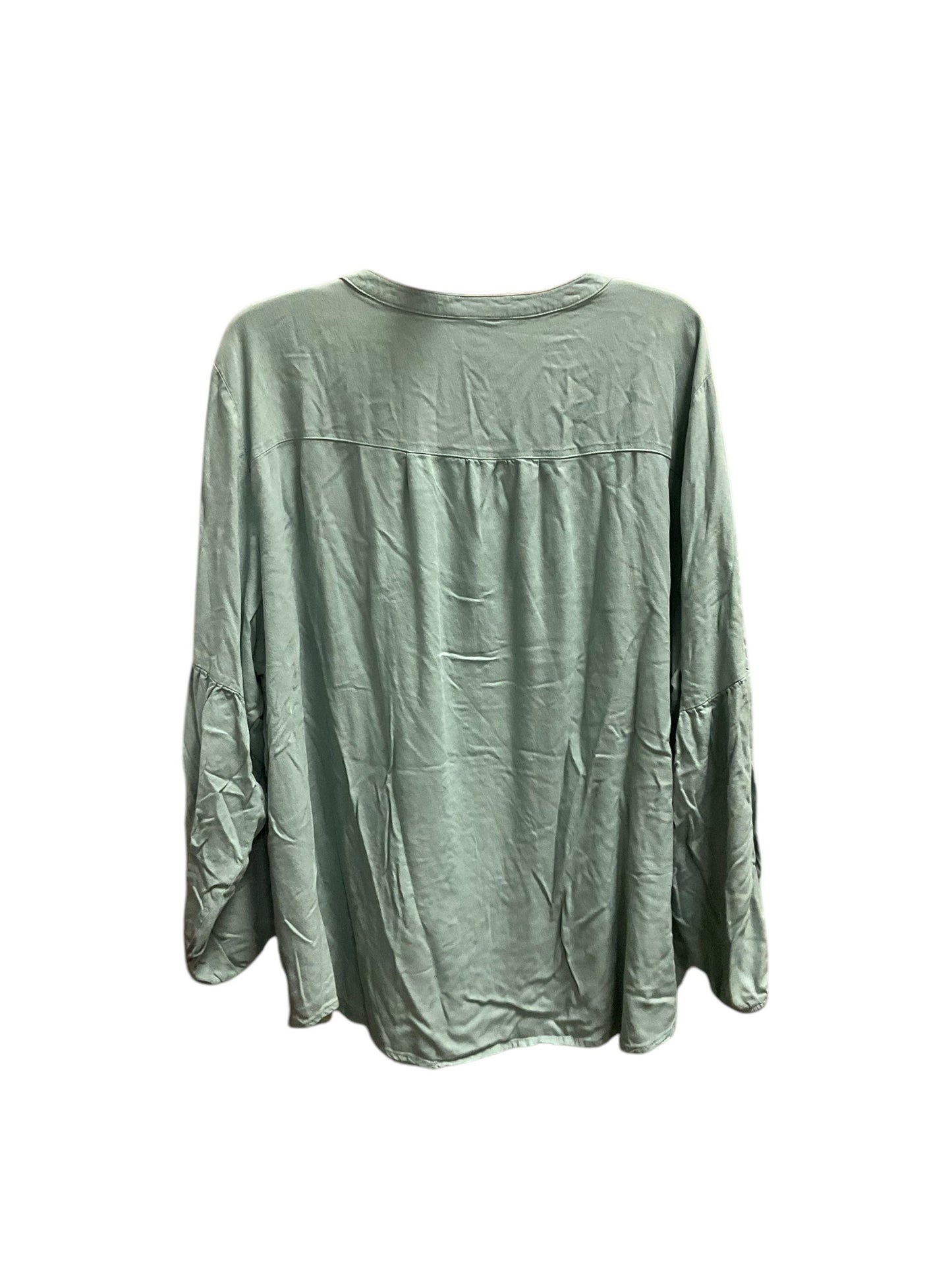 Top Long Sleeve By Sonoma In Green, Size: 4x