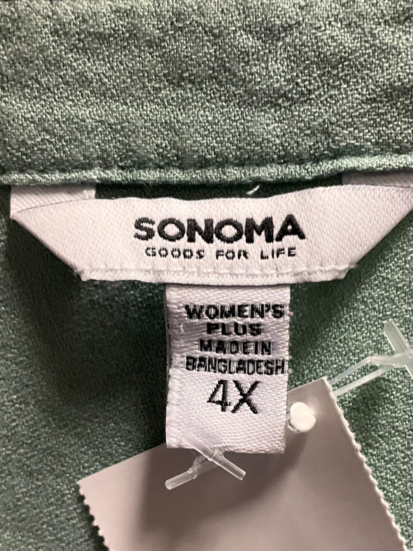 Top Long Sleeve By Sonoma In Green, Size: 4x