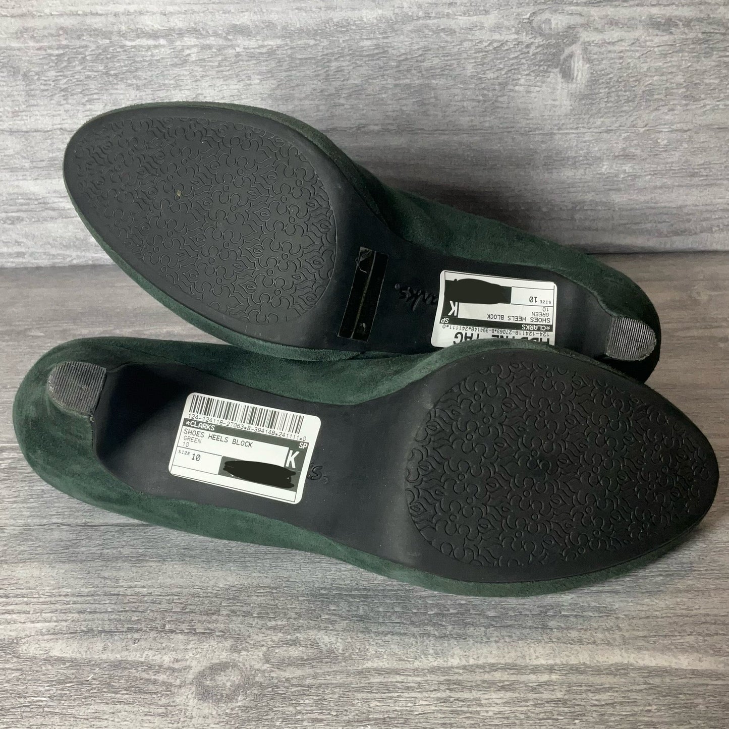 Shoes Heels Block By Clarks In Green, Size: 10