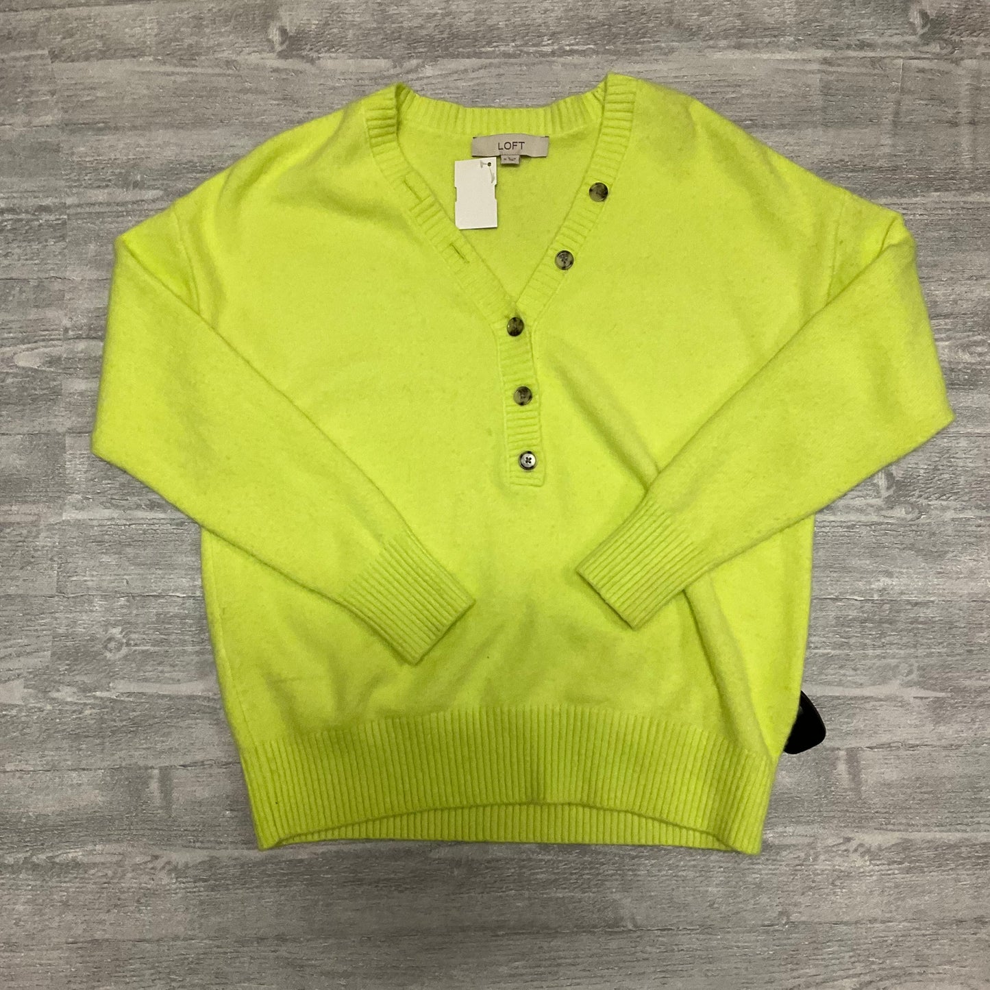 Sweater By Loft In Lime Green, Size: M