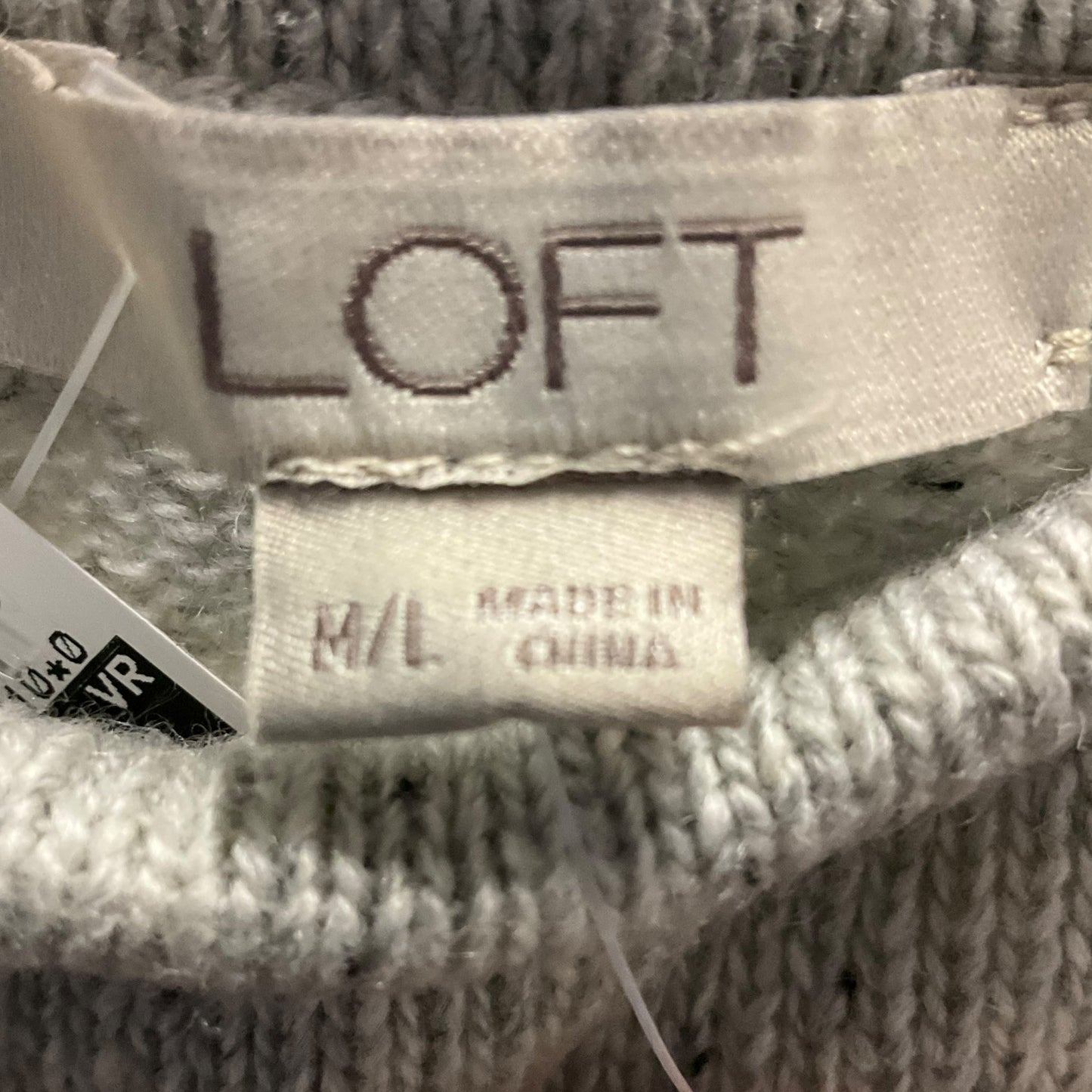 Sweater Short Sleeve By Loft In Grey, Size: M