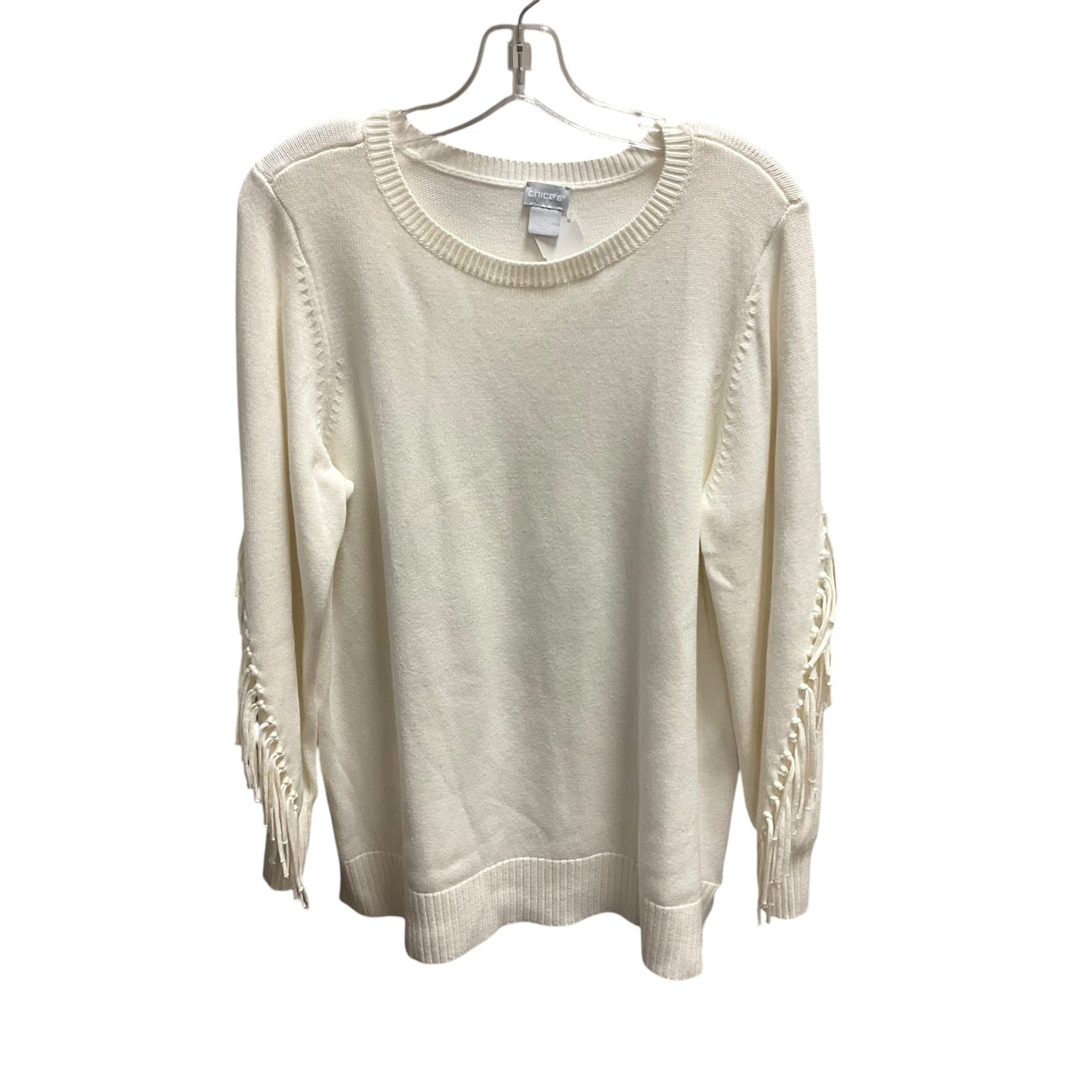 Sweater By Chicos In White, Size: L