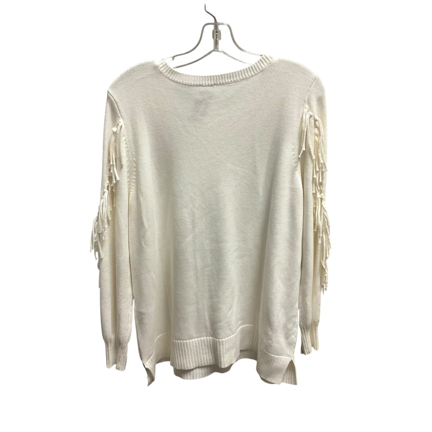 Sweater By Chicos In White, Size: L