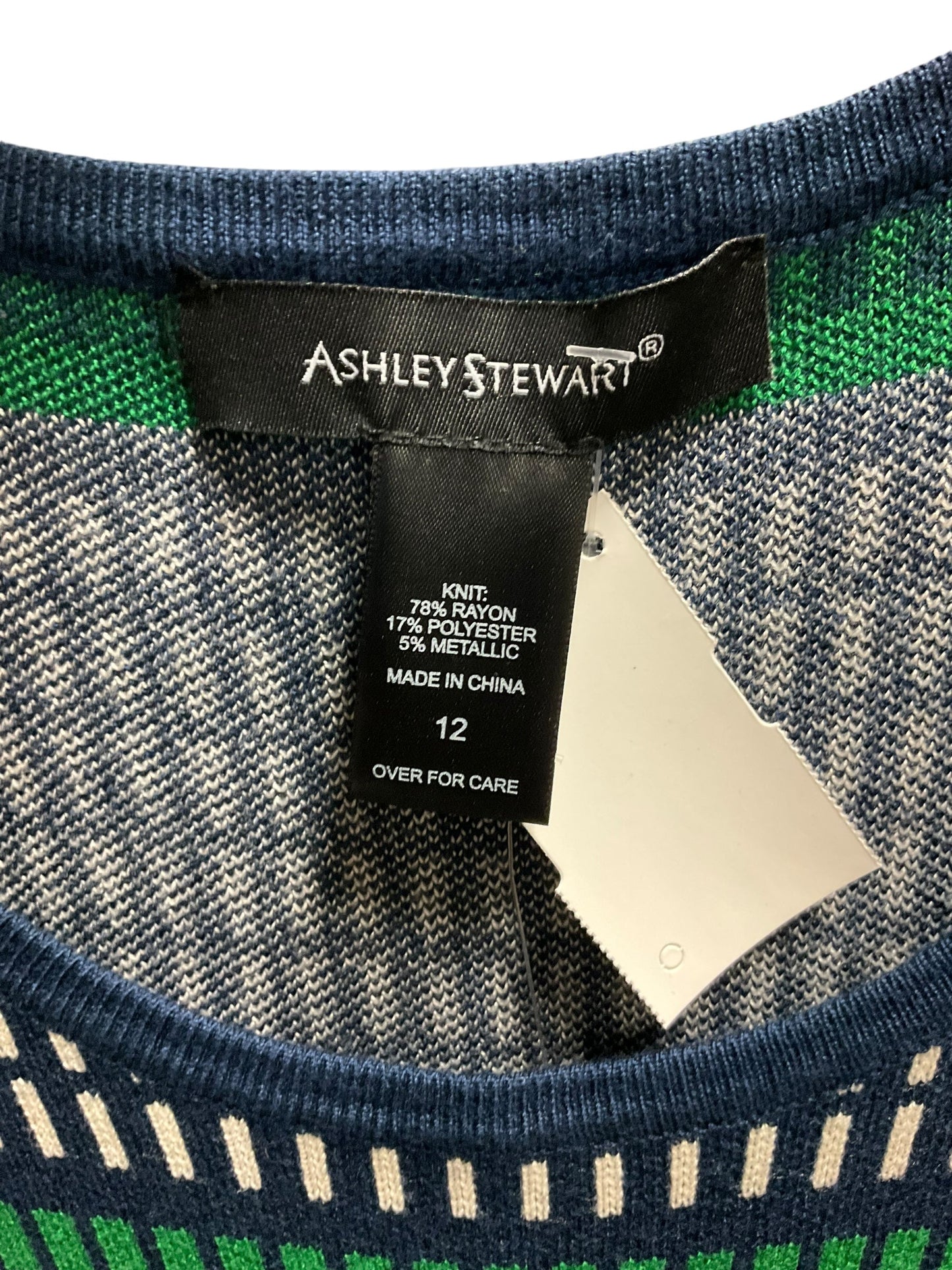 Dress Sweater By Ashley Stewart In Blue & Green, Size: 12