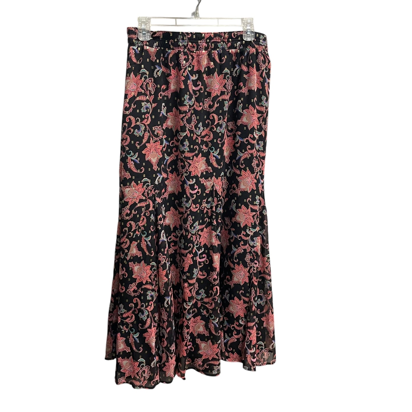 Skirt Midi By Loft In Floral Print, Size: Xl