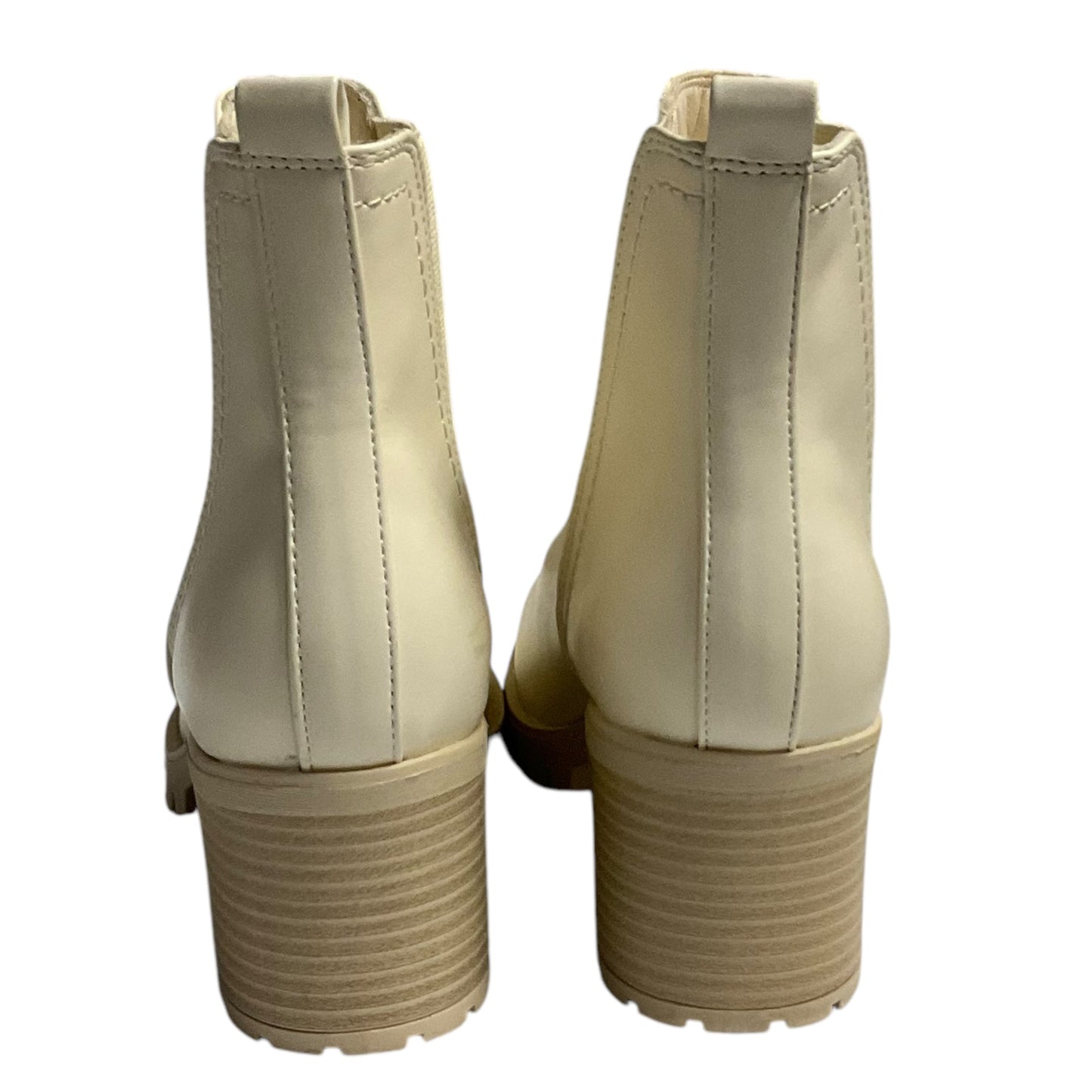 Boots Ankle Heels By Clothes Mentor In Cream, Size: 9