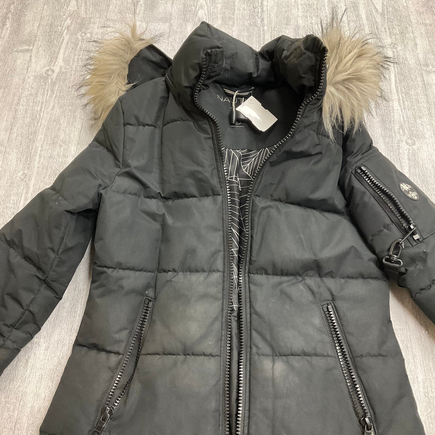 Coat Puffer & Quilted By Nautica In Black, Size: Xs