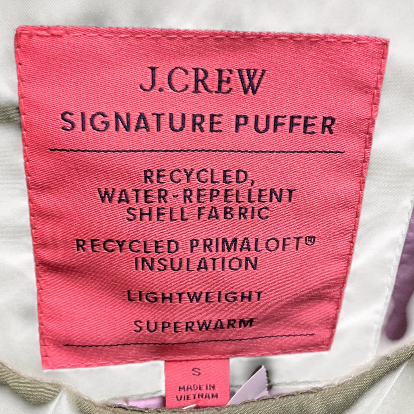 Jacket Puffer & Quilted By J. Crew In Green, Size: S