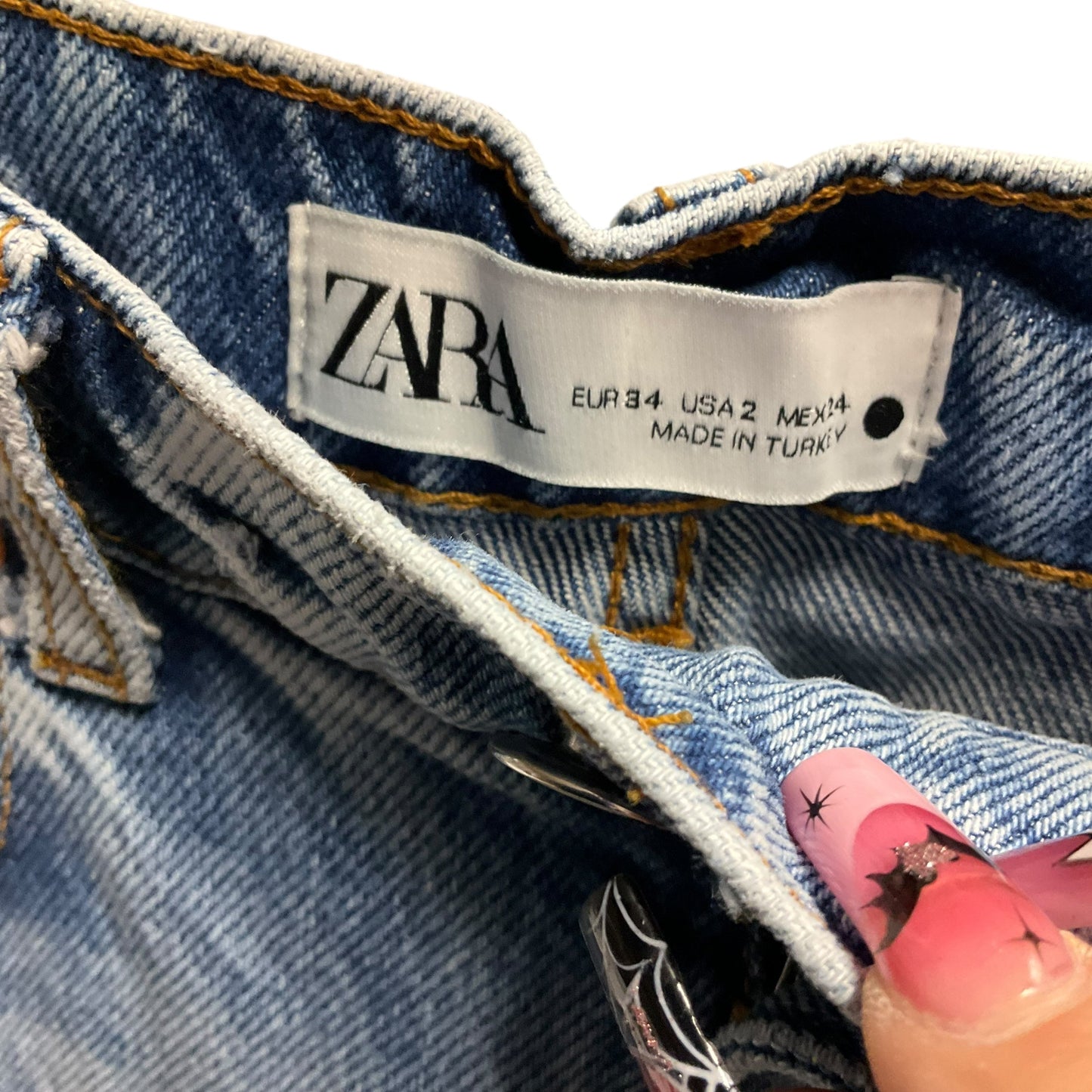 Jeans Wide Leg By Zara In Blue, Size: 2