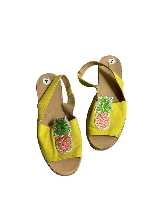 Yellow Sandals Heels Platform Lilly Pulitzer, Size 7